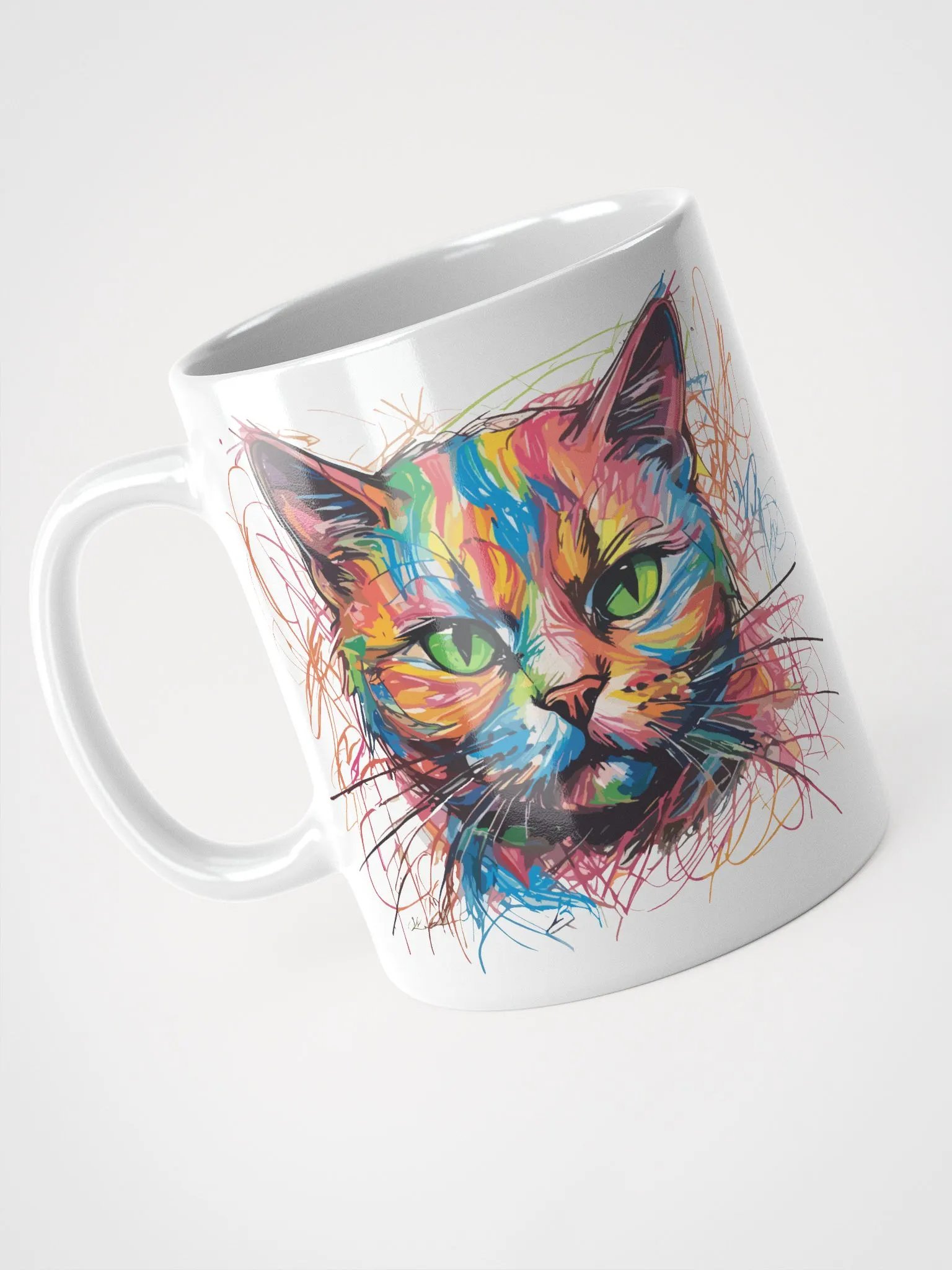 Graffiti Scribbles Cat 5 , Mug product image (6)