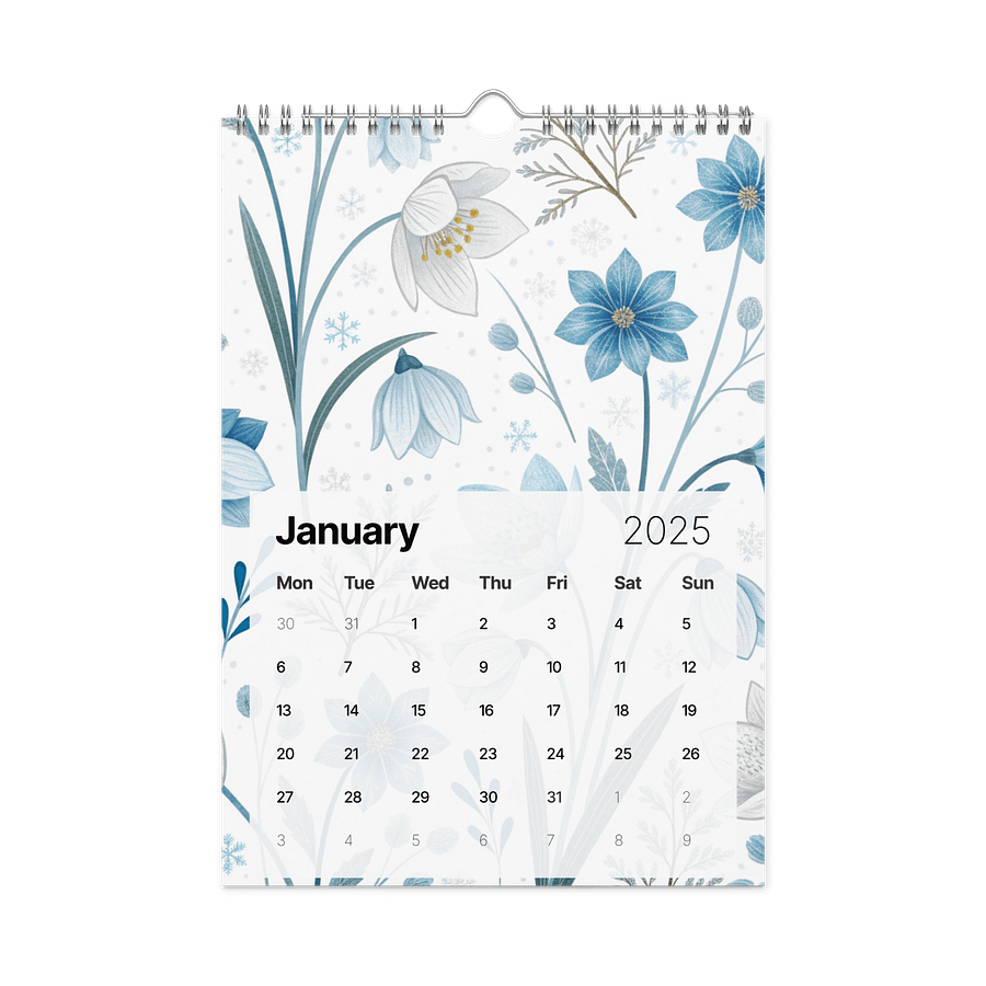 SEAMLESS FLORAL PATTERN WALL CALENDAR 2026 product image (6)