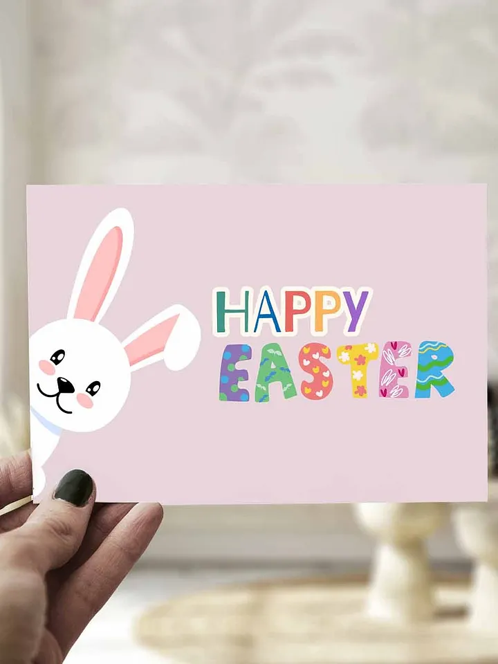 Cute Bunny Happy Easter Greeting Card product image (1)
