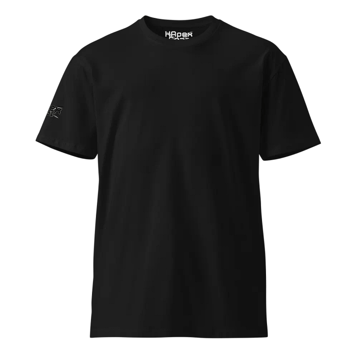 Unisex Premium T-Shirt - Print Embroidered - Black HApex Gear White Logo product image (2)