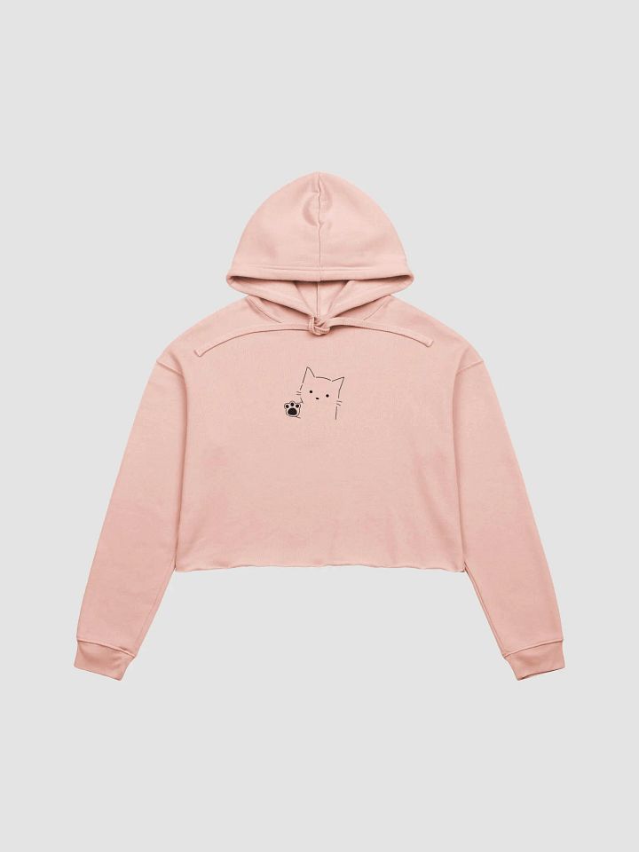 Minimalist Cat Line Drawing Crop Hoodie product image (1)