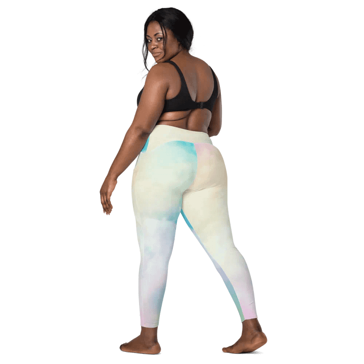 Blur cloud rainbow Design Leggings with Pocket - V1 product image (2)