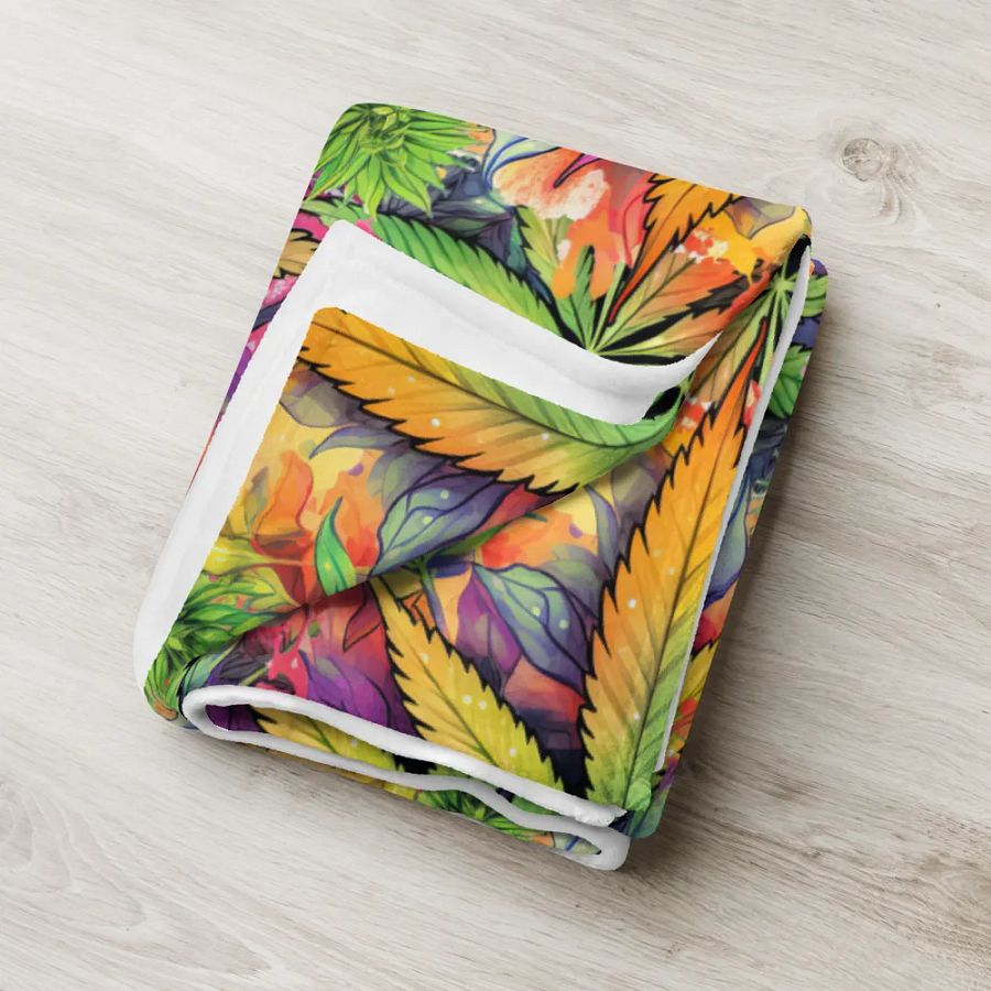 Psychedelic Cannabis Dream Throw Blanket product image (6)