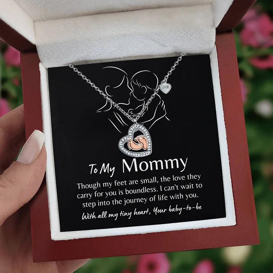 To My Mommy - Baby Feet Heart Necklace - Boundless Love product image (1)
