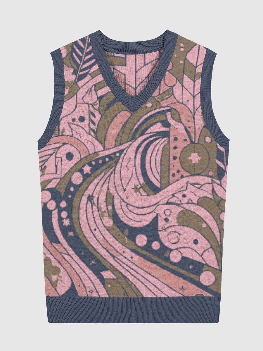 Swirling Dreams: Knitted V-Neck Vest product image (5)