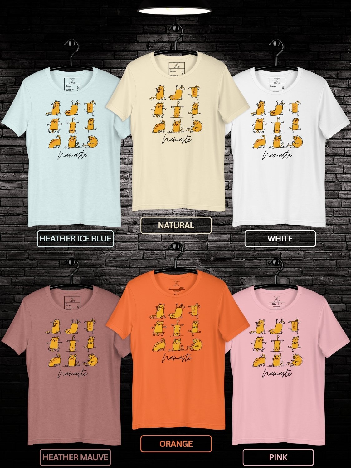 Namaste Funny Yoga Cat T-Shirt (light colors) product image (2)