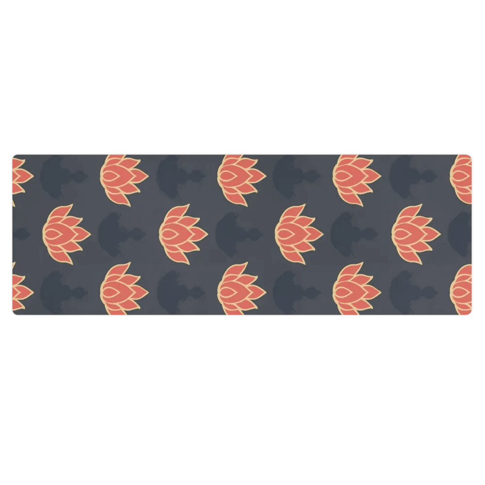Lotus Pattern Navy Yoga Mat product image (1)