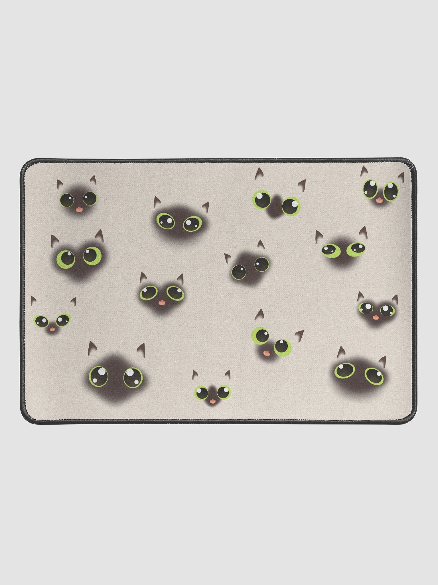 Cute Siamese Cat Faces (Green Eyes) Desk Mat 12" x 18" product image (1)