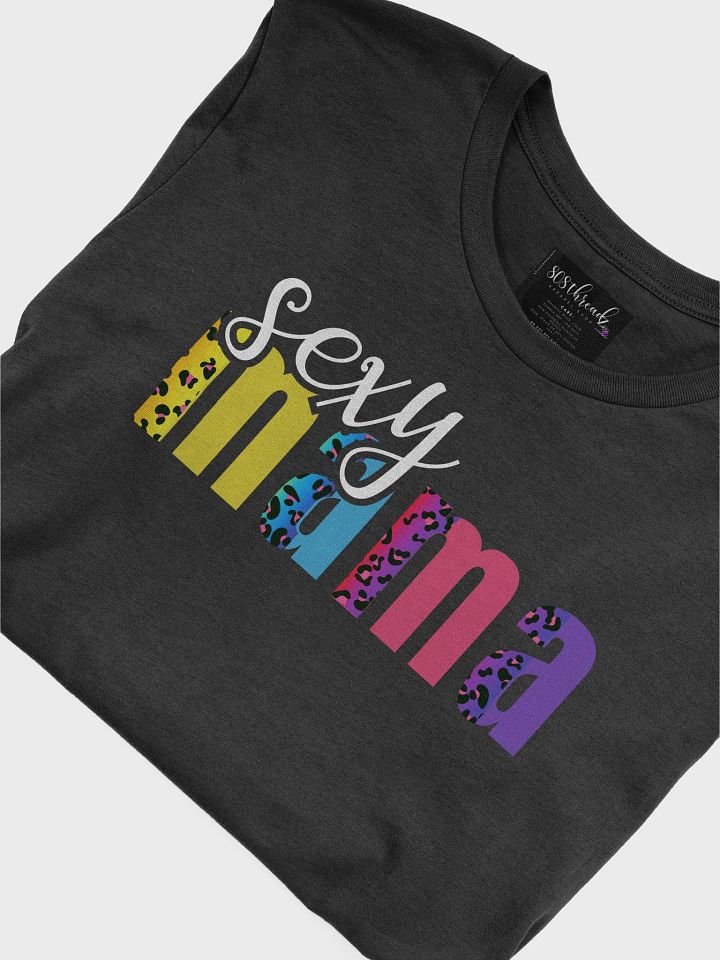Sexy Mama T-Shirt; White with Mix Rainbow Leopard Pattern product image (1)