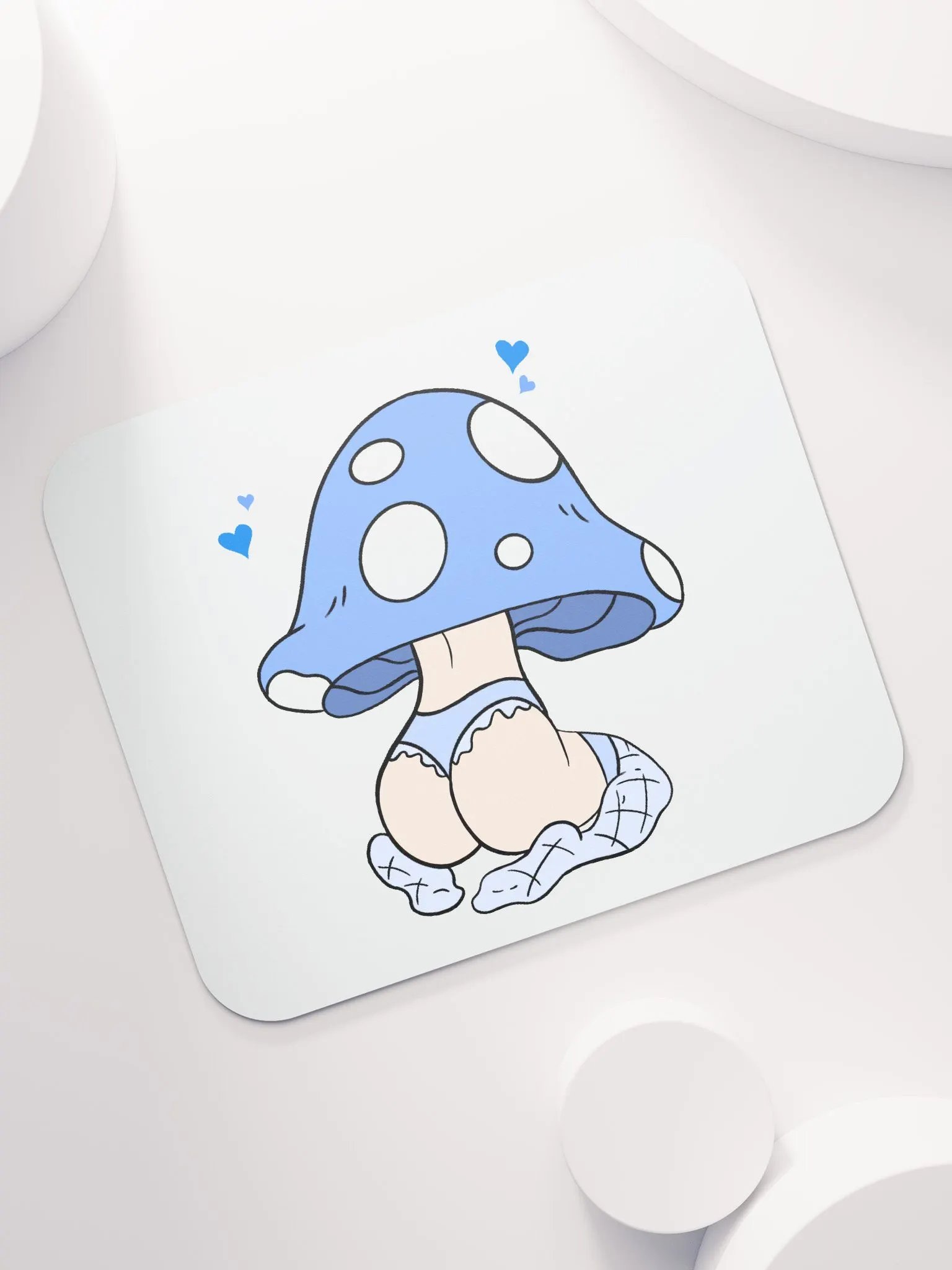 Mushroom Baddie Desk Mat - Light Blue product image (7)
