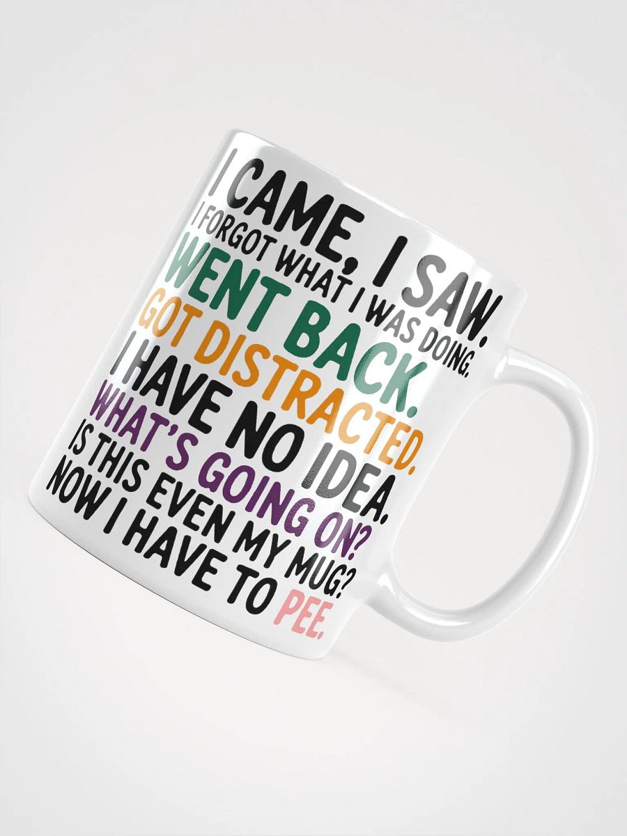 "I came, I saw.." Confused Humorous High Quality Glossy White Mug product image (3)