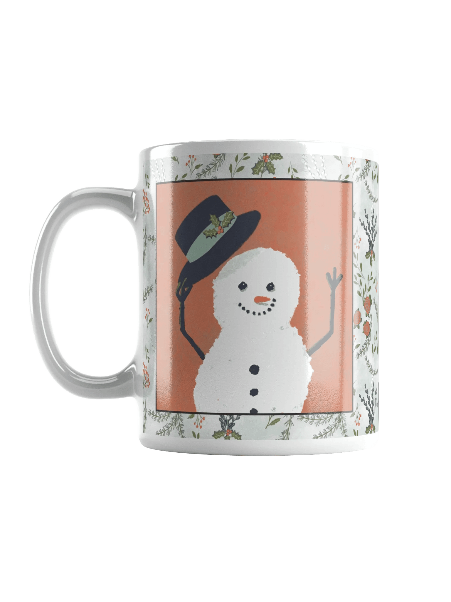 “Snowman Hello” Coffee-Tea-Cocoa Ceramic Mug - White product image (2)
