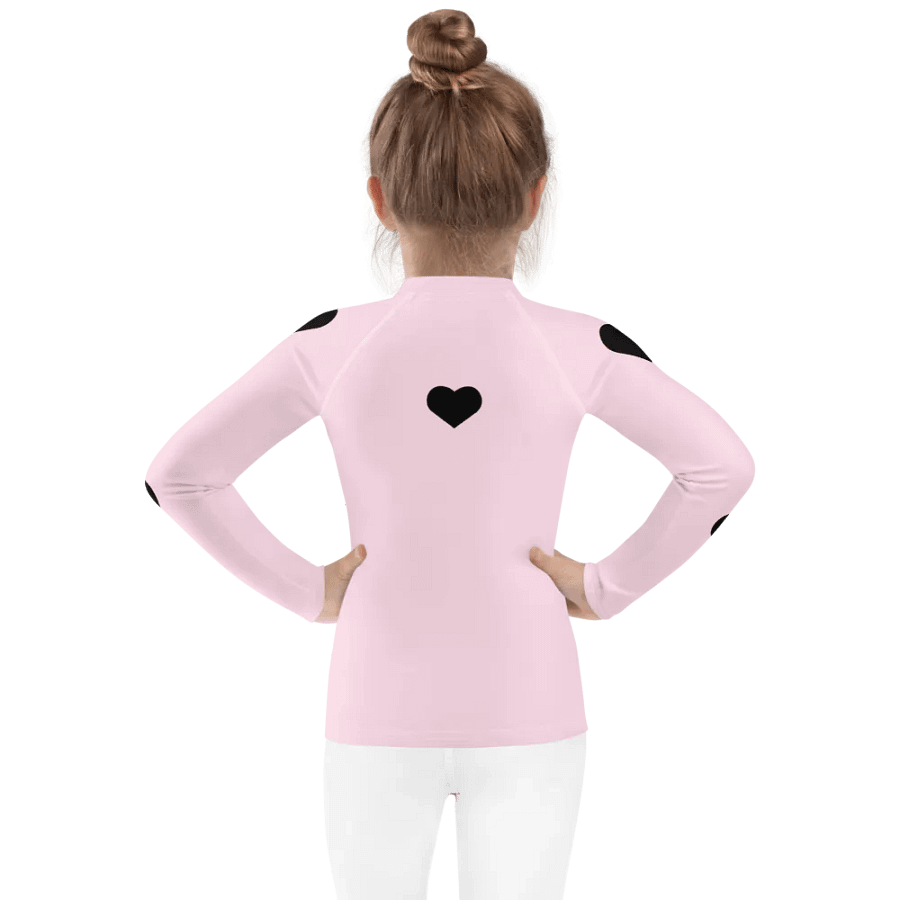 Mickey and Minnie mouse (art by Dina R.) with hearts - Kids Rash Guard product image (2)