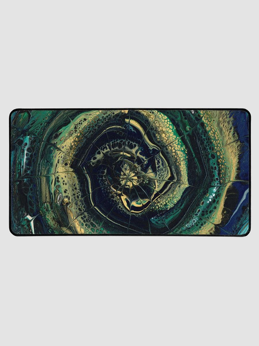 Midnight Halo - Abstract Acrylic Ring Pour Print, Desk Mat product image (1)