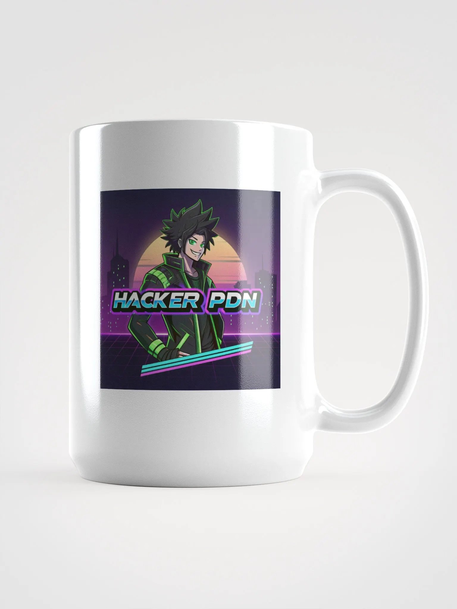 Neon Hacker City Mug product image (1)