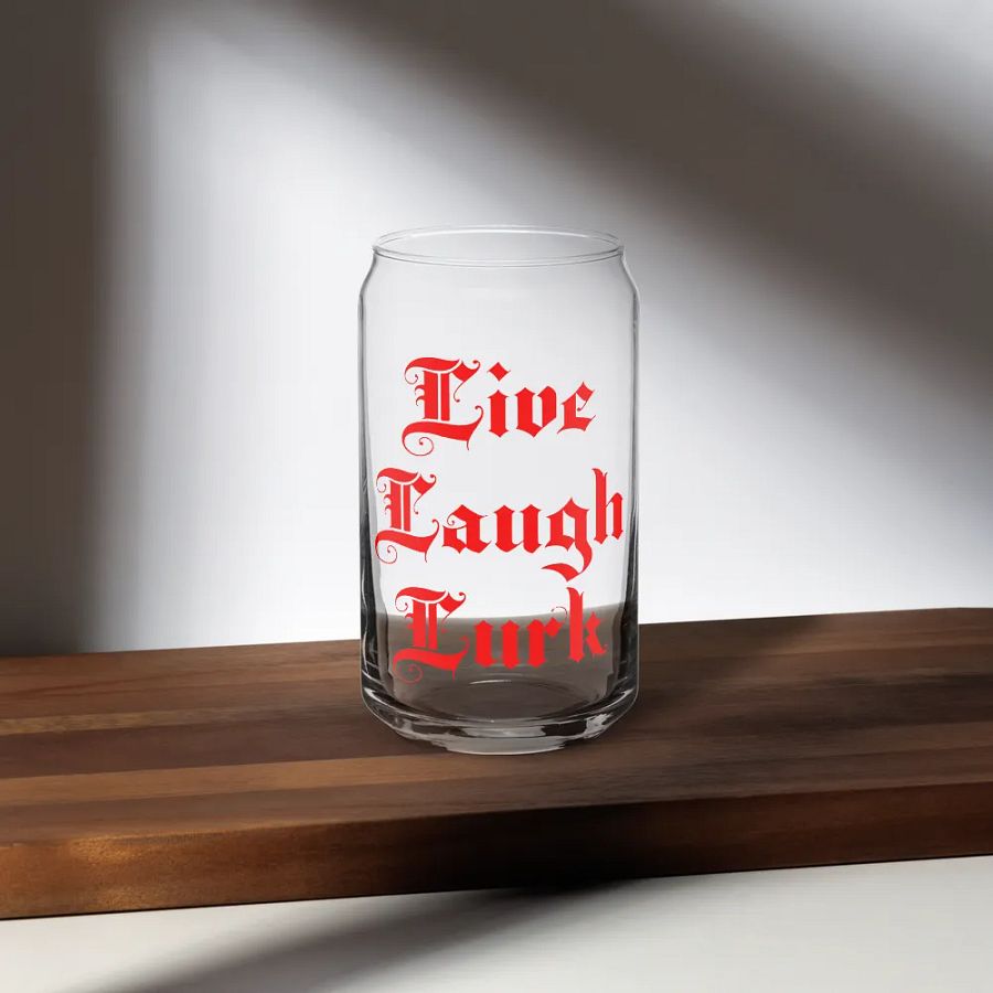 Live Laugh Lurk || 16 oz Can Shaped Glass product image (35)