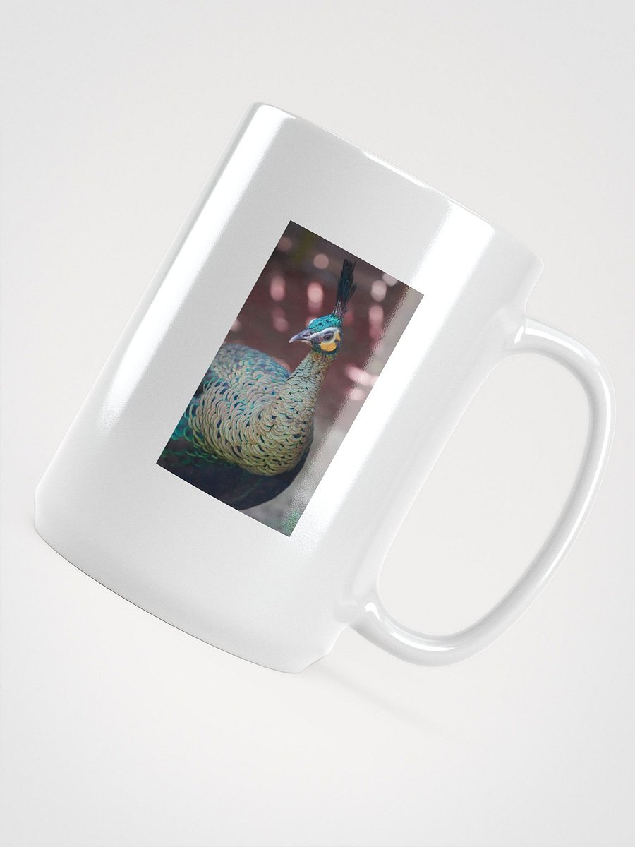 Crested Emerald Bird White Glossy Mug product image (4)