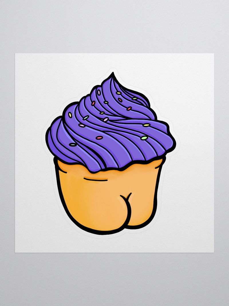 AuronSpectre Cheeky Cupcake Sticker - Purple