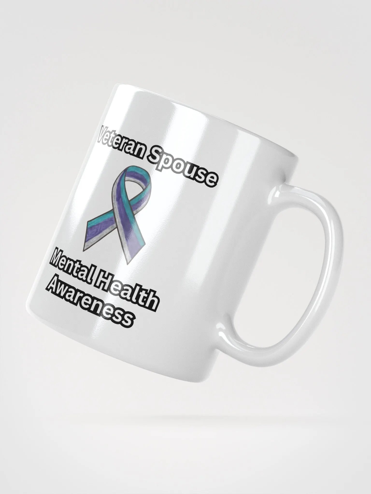 Veteran Spouse Mental Health Awareness Ribbon Mug product image (5)