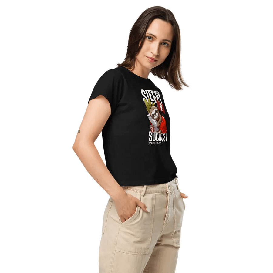 Pris- Sleepy Socialist Cotton Heritage Women's High-Waisted Tee product image (3)