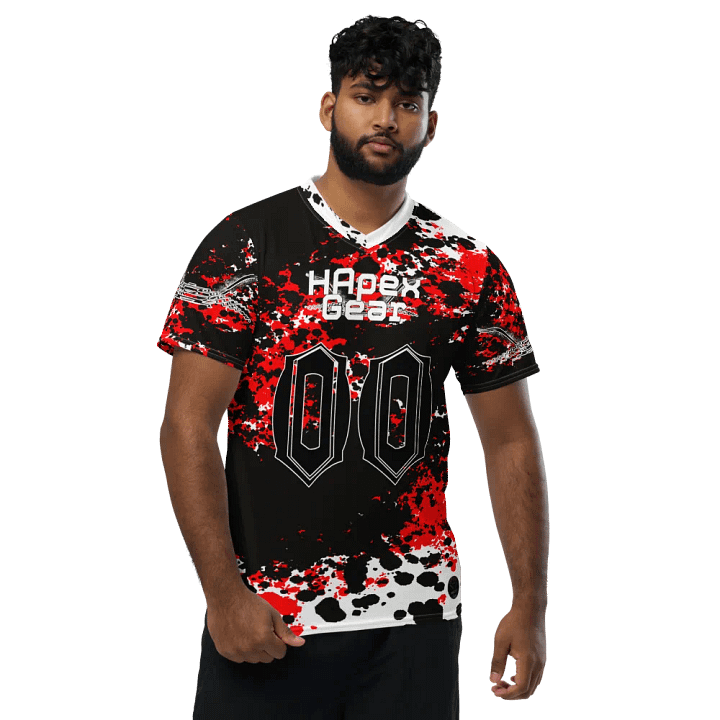 Recycled Unisex Sports Jersey - White HApex Gear Black Logo product image (1)