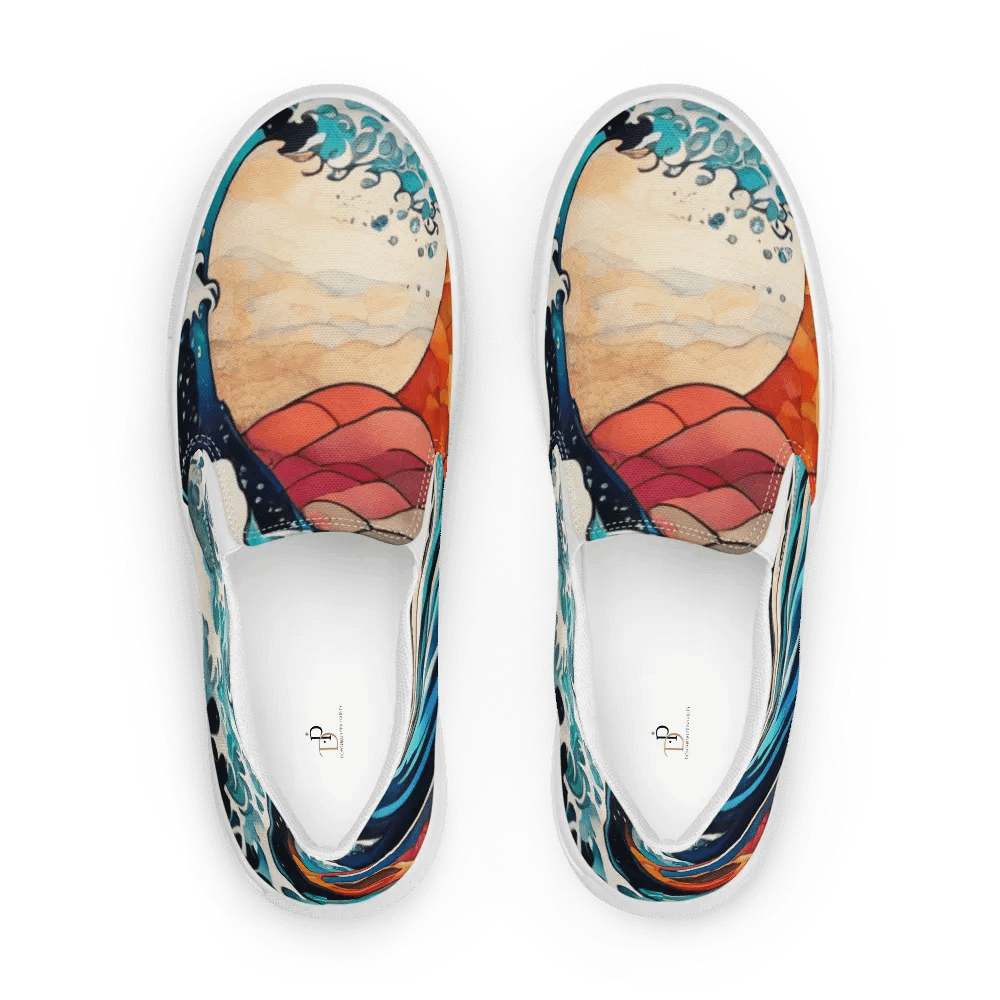Japanese Serenity Waves Slip-Ons For Women product image (1)