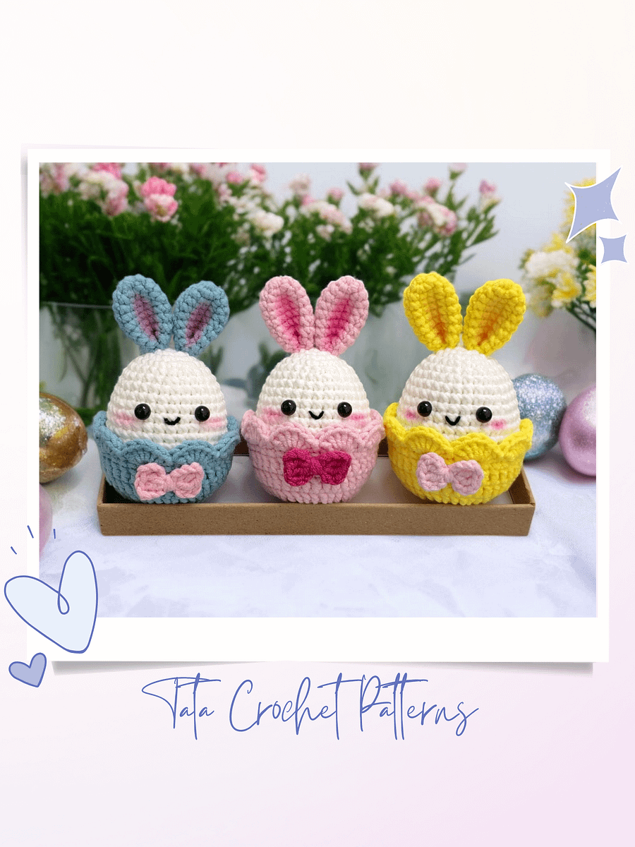 (8 in 1) Crochet Pattern - Super Cute Easter Bunny Eggs Amigurumi product image (3)