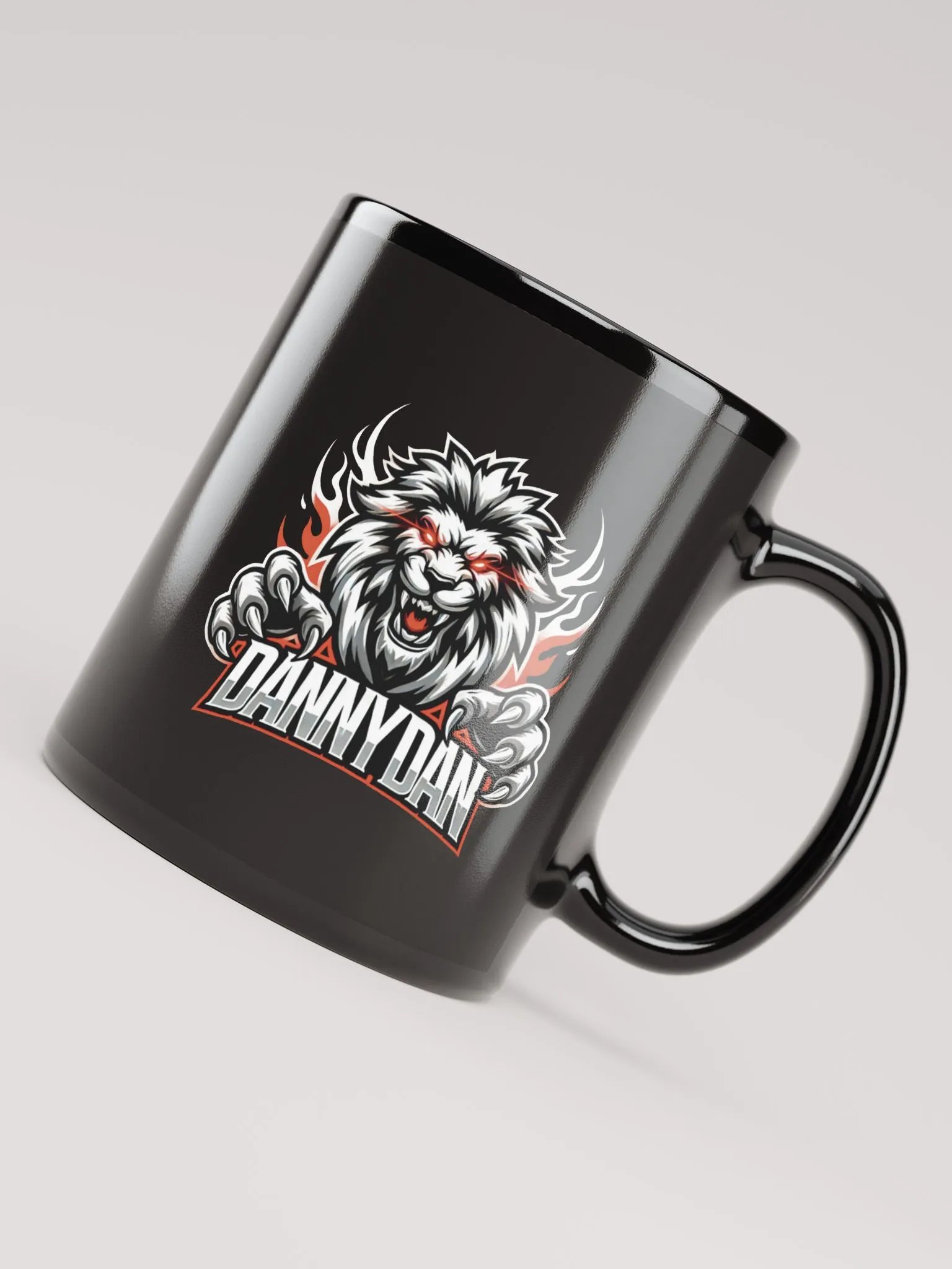Dynamic Lion Logo Black Glossy Mug product image (4)