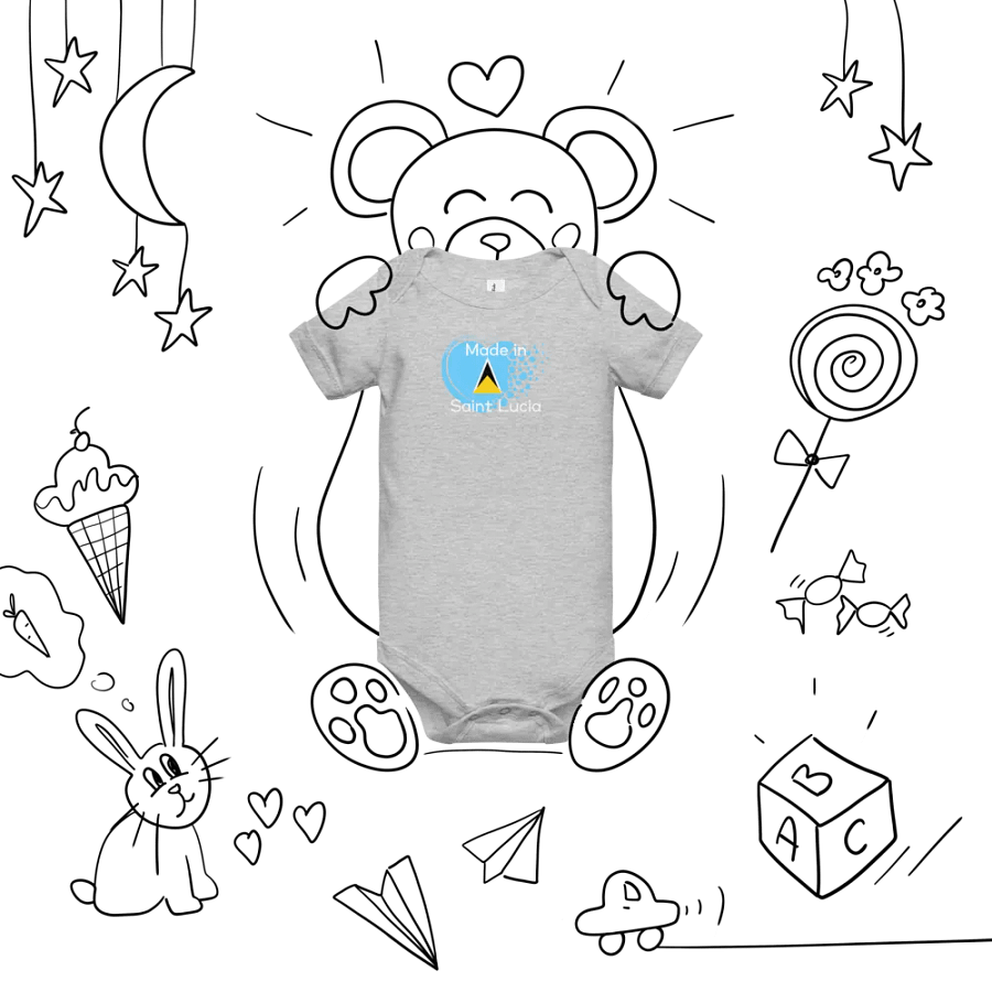 Saint Lucia Digital Heart Baby Onesie product image (55)