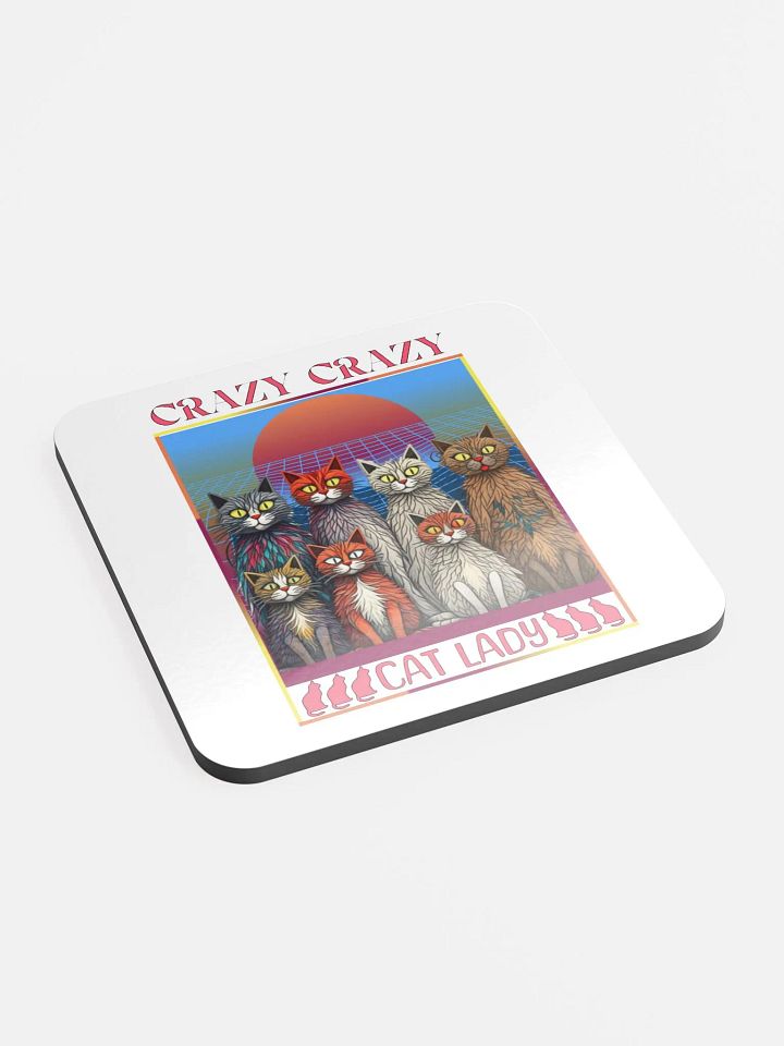 Crazy Crazy Cat Lady Sunset Coaster Set product image (2)