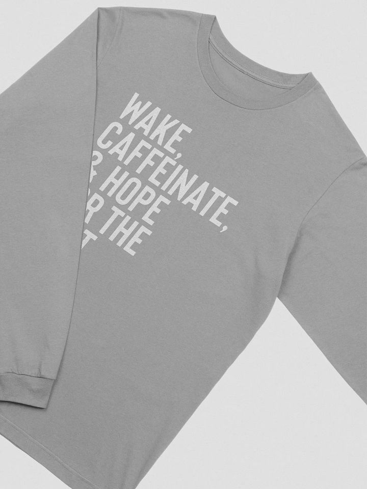 Wake & Caffeinate Long Sleeve Tee (White) product image (2)