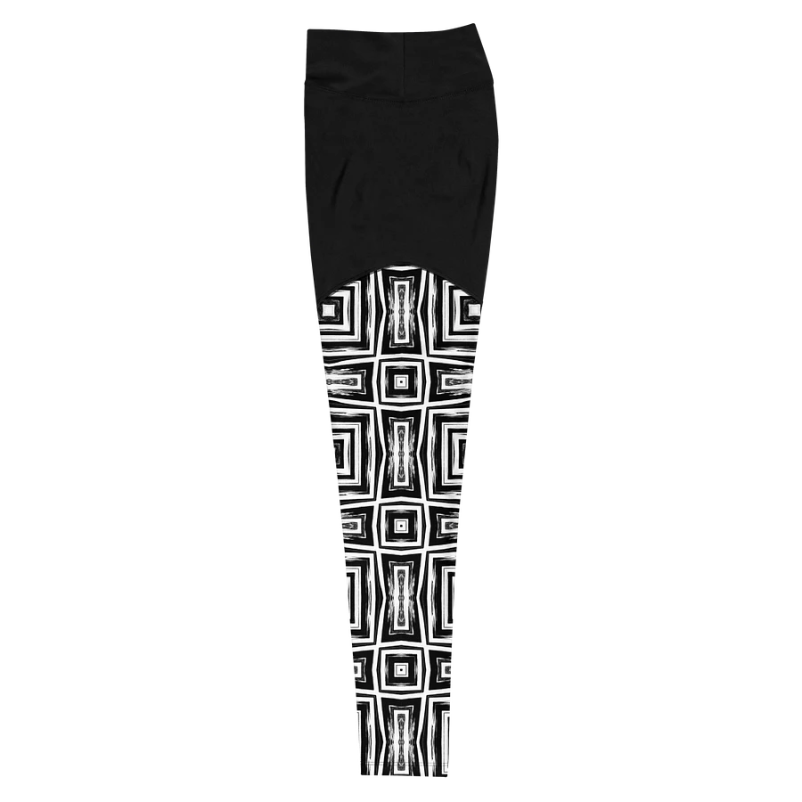Abstract Monochrome Repeating Pattern Women's Sports Leggings product image (6)