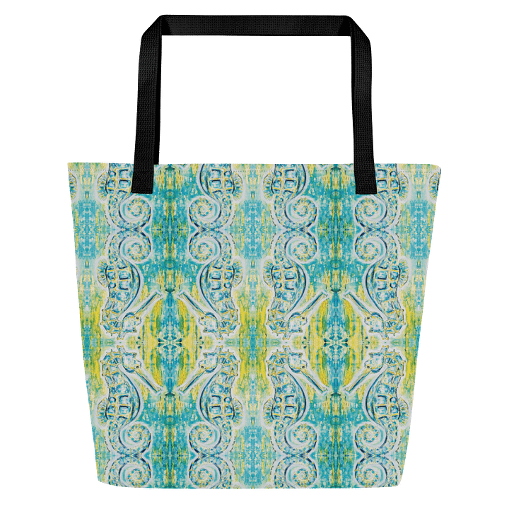 Painted Seahorses | Coastal Blue Watercolor Repeat | Tote Bag by Monique Faella Designs™ product image (1)