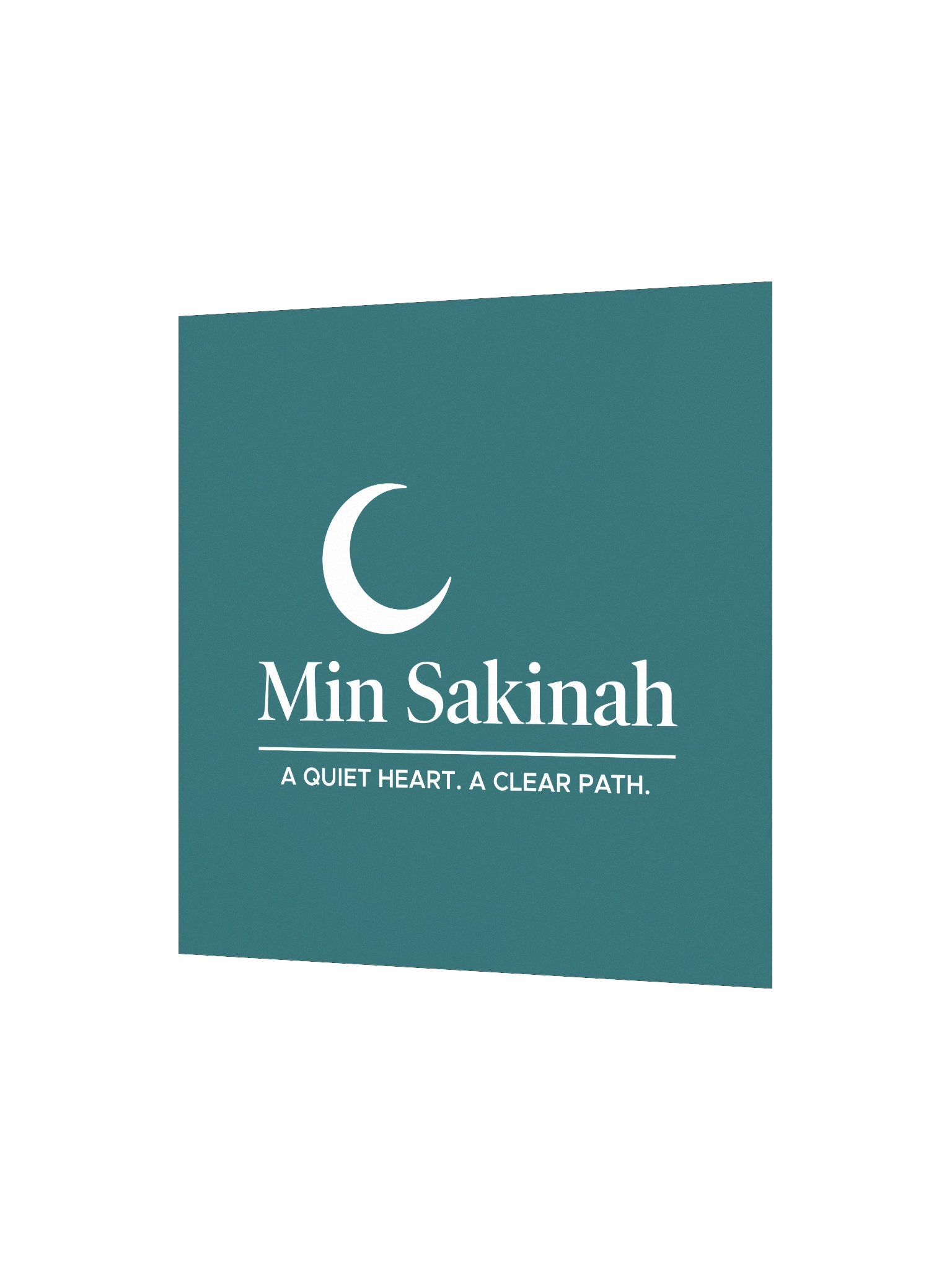 "Min Sakinah Vision" - Minimalist Poster (Wall Art) - White on Deep Teal product image (2)