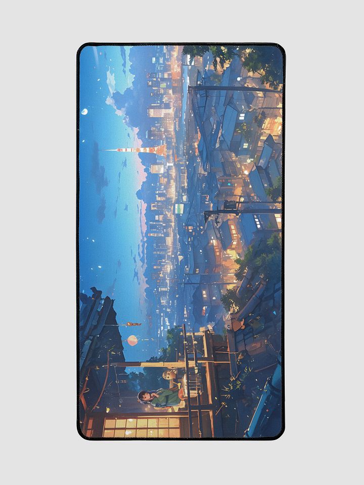 Japanese Cityscape Painting Deskmat product image (2)