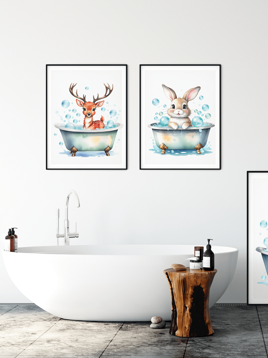 20+ Woodland Animals In Bathtub Clipart Bundle product image (7)