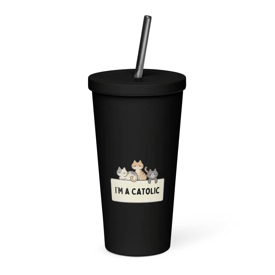 Catolic Insulated Tumbler with Straw product image (1)