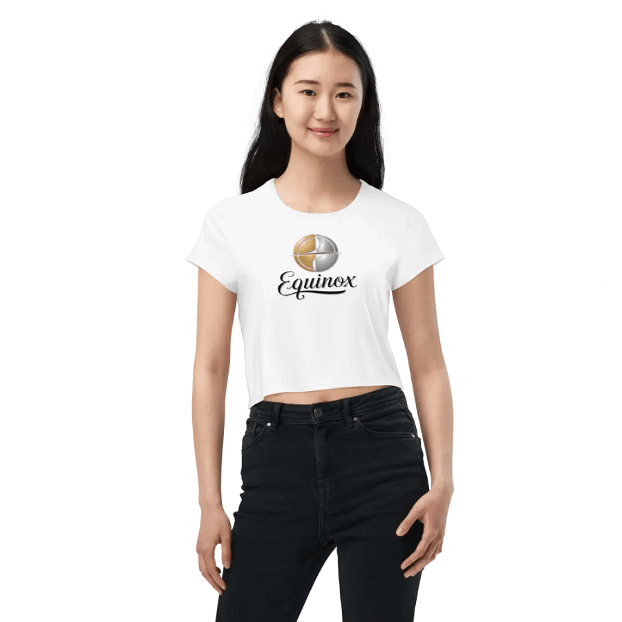 Equinox Women's White Crop Tee - Exclusive Metallic Design product image (7)