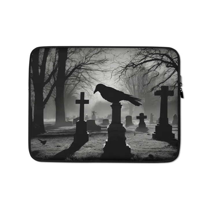 Ravens Rest Laptop Sleeve Goth Cemetery Grave Shadows Creep Dark Art Cover Art product image (1)