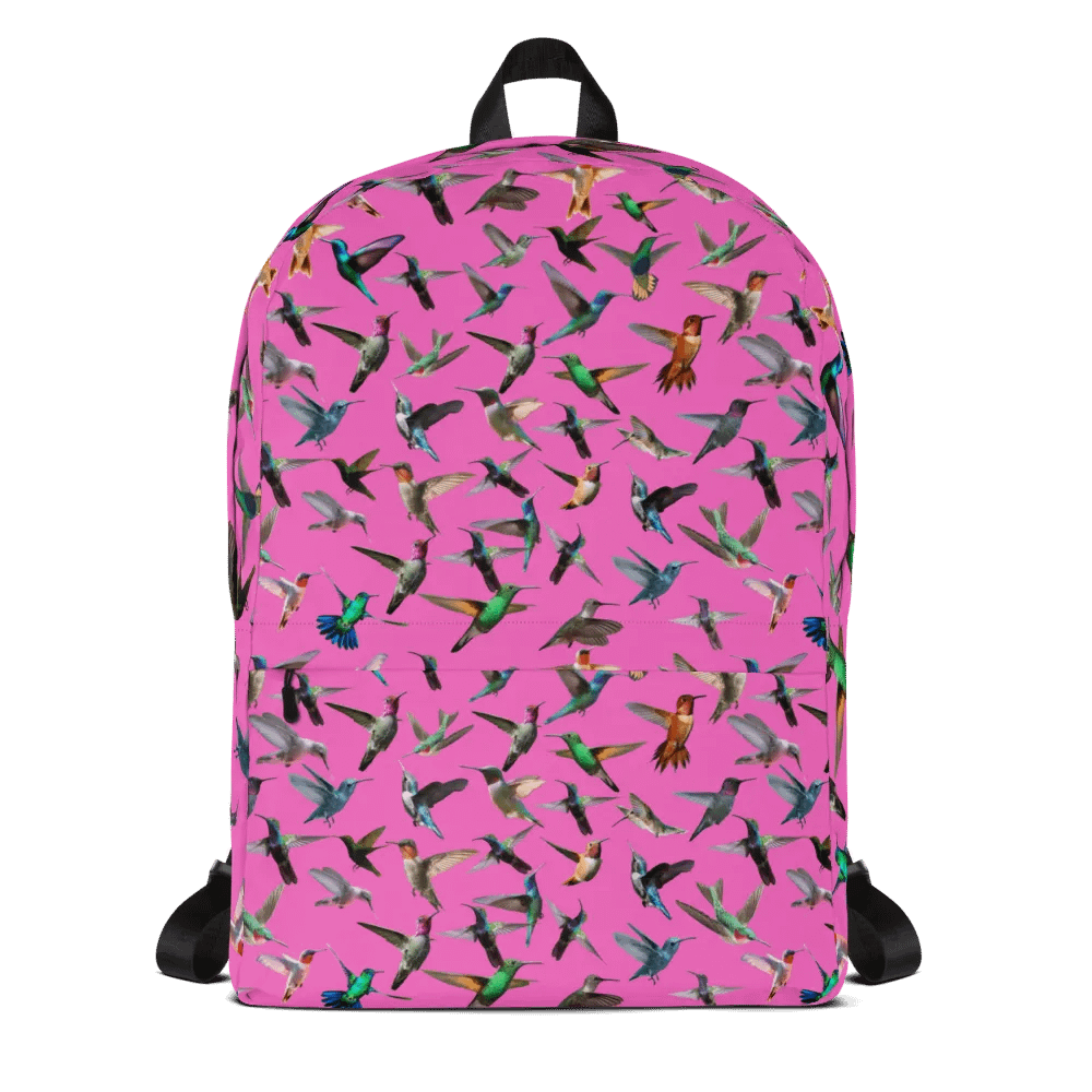 humming bird print backpack pink Backpack for young girls product image (1)