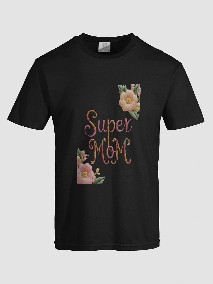 Super Mom Floral Embroidery Design Perfect Gift for Mother's Day and Celebrations T-Shirt product image (5)