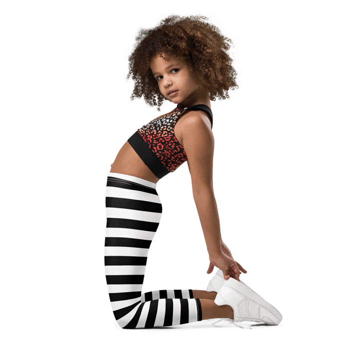 Striped Black and White Kids Leggings product image (2)