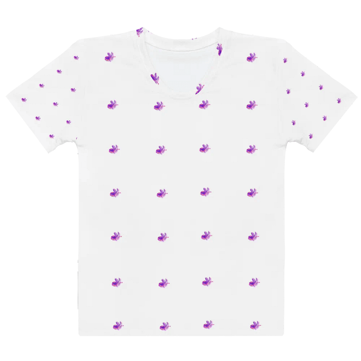 All over print top in magenta and blue on white design product image (2)
