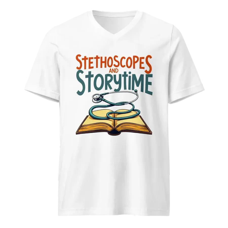Stethoscopes and Storytime V-Neck Tee product image (1)