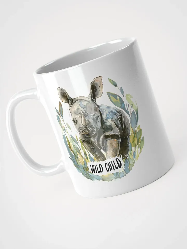 Wild Child Rhino White Glossy Mug product image (2)