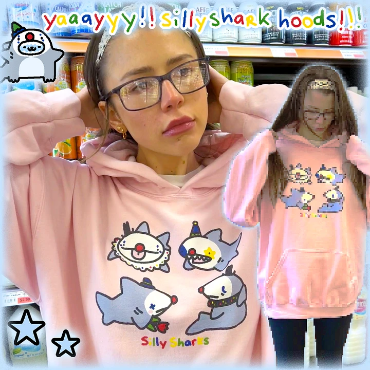 silly sharks hoodies🩷🩵🖤 product image (1)