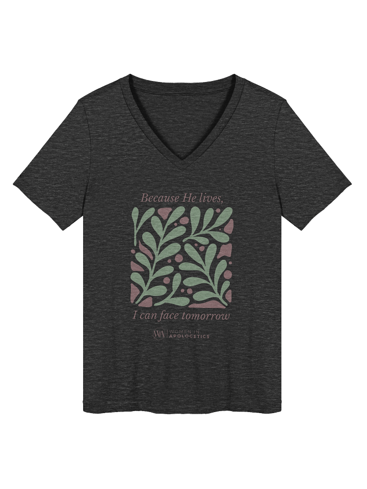 Because He Lives, I Can Face Tomorrow V-neck Shirt product image (5)