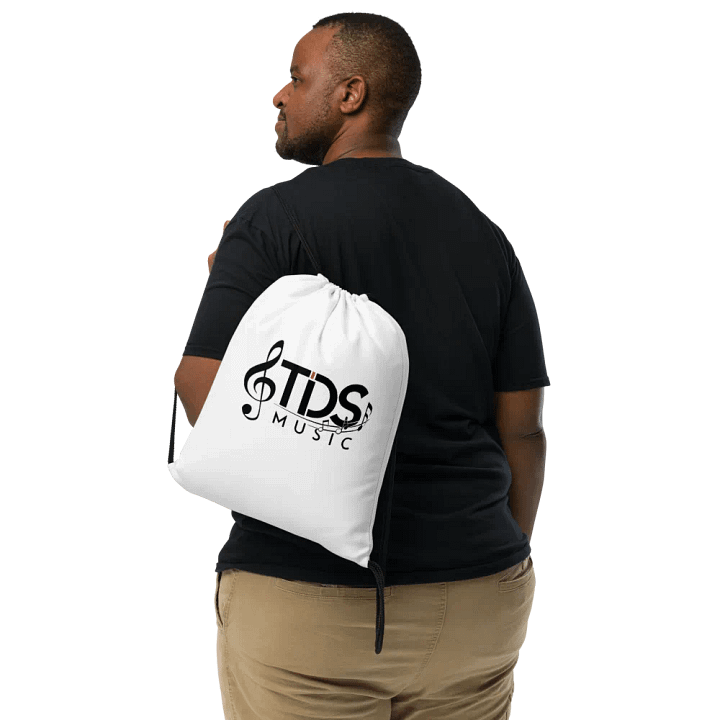 TDS Music White Drawstring Bag product image (1)