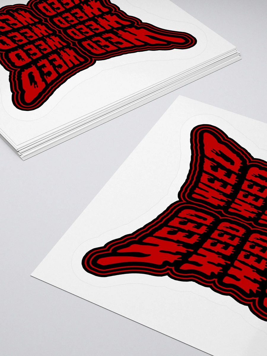 Red Black Weird Weed Stoner Sticker, Cannabis Butterfly 420 Art product image (4)
