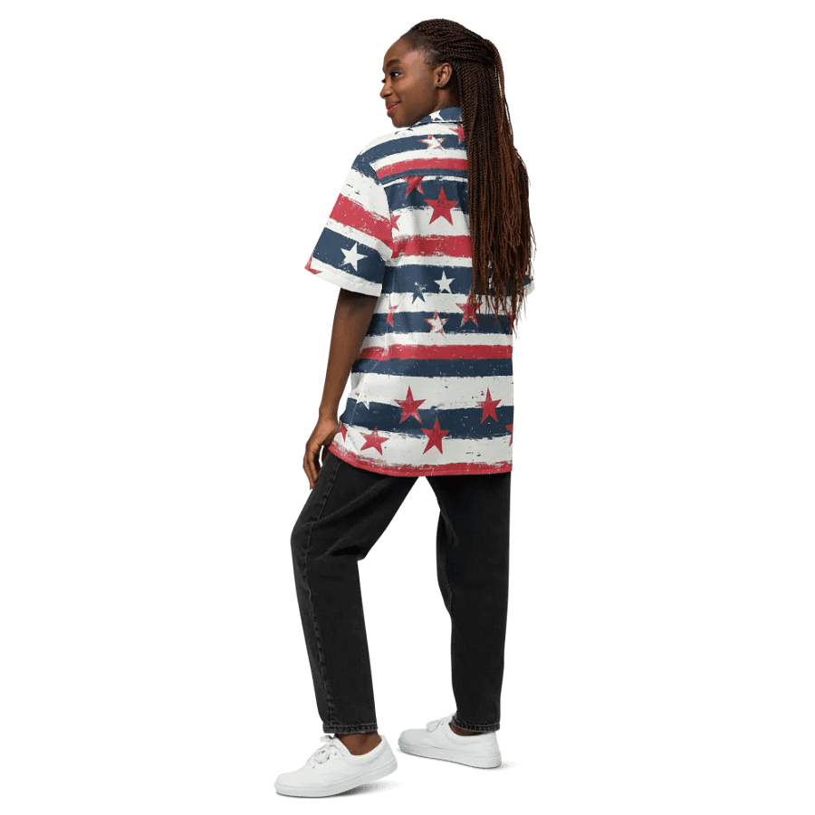 Geaux 31 - Vintage Stars & Stripes Pattern Hawaiian Style Shirt product image (12)